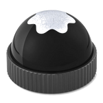 This Montblanc Snowcap Emblem Dome Paperweight has a ridged edge and a velvet base, also in black.