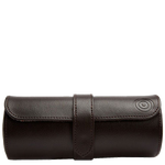 This WOLF 1834 x WM Brown Triple Watch Roll with Cigar Case features a press stud closure.