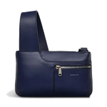 Radley's Pockets Icon Evenfall Blue Mini Zip Top Crossbody Bag has a front zip pocket and a slip pocket that is cohesive to the range.