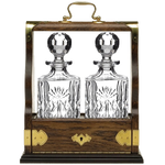 This Prestige Double Oak Tantalus & 2 Square Spirit Decanters has been designed by Royal Scot Crystal.