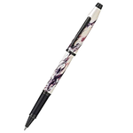 Cross Wanderlust Everest Rollerball Pen has a barrel and cap that is made out of lacquer with a pearlescent white and purple pattern inspired by the Himalayan mountains.