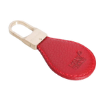 Montblanc's Oval Red Leather Keyring is made from cowhide leather with a matte gold clasp.