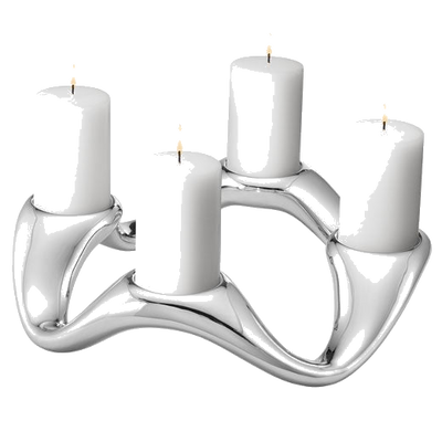 georg jensen stainless steel round cobra candle holder