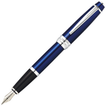 Cross blue Bailey fountain pen full view.