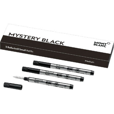 montblanc black small rollerball pen refills