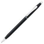 This Cross Black Lacquer Classic Century Ballpoint Pen has a slim barrel and cap with a sleek finish in glossy black lacquer and luxe chrome trims.