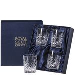 These Royal Scot Crystal Edinburgh 4 x 21cl Whisky Tumblers will be presented inside a luxurious gift box.