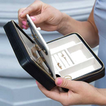 This is the WOLF Black Palermo Zip Jewellery Case.