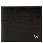 WOLF 1834's Black 'W' 8CC Billfold Wallet is crafted out of sustainably sourced cow leather.