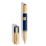 Montblanc's Masters of Art Gustav Klimt 4810 Rollerball Pen Limited Edition is made out of blue lacquer with a subtle pattern.