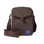 The Brown Recycled Polyester Flight Bag with Blue Logo by Paul Smith.