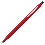 This Cross Click Metallic Red Ballpoint Pen has polished chrome trims including the cap ring and the clip with the Cross brand name engraved.
