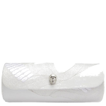 The WOLF 1834 White Memento Mori Triple Watch Roll with Capsule features skull embroidered details.