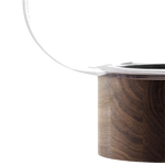 lsa oblate xl clear vase with walnut base edge