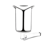 Ice Bucket and Tongs - Stainless Steel by Georg Jensen.