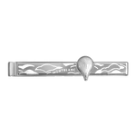 This Meisterstück Air Balloon Around the World in 80 Days Tie Bar by Montblanc has a balloon design on the front with the Montblanc brand name.