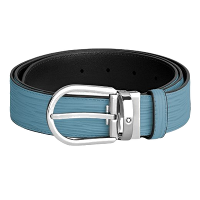 montblanc mb199645 horseshoe blue bark belt