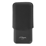 This S.T. Dupont Matte Black & Leather Triple Cigar Case can keep 3 cigars safe when you're out and about.