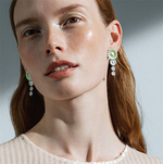 georg jensen daisy medium green enamel earrings model