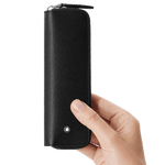 black leather pen case