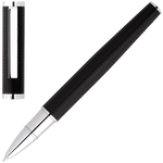 This is the Black & Chrome Formation Herringbone Rollerball Pen designed for Hugo Boss.