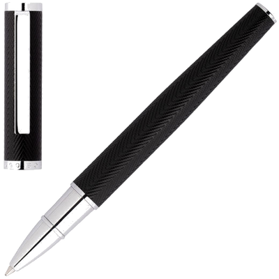 hugo boss chrome formation herringbone rollerball pen