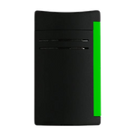 This S.T. Dupont Maxijet Matte Black & Neon Green Lighter has a strip of neon green with a matte black body.