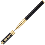 This D-Initial Black & Gold Rollerball Pen was designed by S.T. Dupont Paris.
