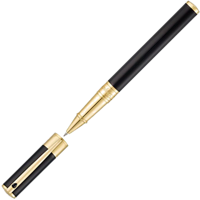 s t dupont paris d initial black gold rollerball pen