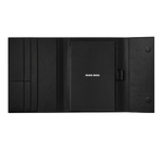 This Hugo Boss Navy Vegan PU Leather Cloud A5 Folder has a notepad refill inside and a pen loop.