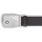 This Montblanc Vintage Palladium-Plated Reversible Grained Leather Belt is made out of cowhide leather with a grained finish and a rectangular buckle featuring the Mont Blanc mountain.