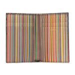 The Black Leather Signature Stripe Print Card Wallet by Paul Smith.