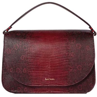paul smith mock lizard burgundy saddle bag