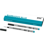 Montblanc turquoise blue pack of 2 medium rollerball refills.