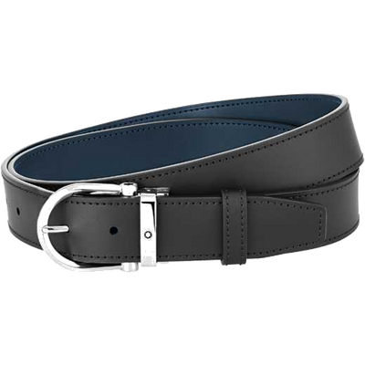 montblanc casual line reversible horseshoe buckle belt