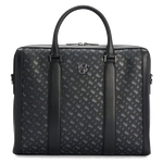 This BOSS 'B' Icon Monogram Document Case in Regenerated Leather has the BOSS monogram print all over with plain black trims.