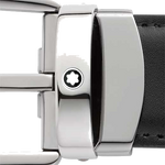 montblanc business line horsehoe ruthenium coated reversible belt buckle