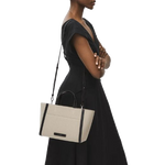 6 radley oak street canvas natural medium ziptop grab bag 111400