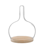 LSA International's Signature Cloche Small Dome with Oak Base features a tall hollow handle.