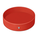 This Montblanc Coral Lacquer Round Desk Tray, Large can be paired with the pen holder and smaller desk trays to create a desk tidy.