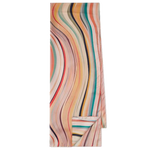 This Paul Smith Women's Dusky Pink Swirl Silk Scarf is a long length scarf that is great for wrapping around your neck or hair.