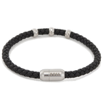 boss beryl black braided leather cuff bracelet