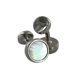round pearl boss cufflinks