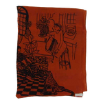 This Paul Smith scarf is made from a orange wool material.