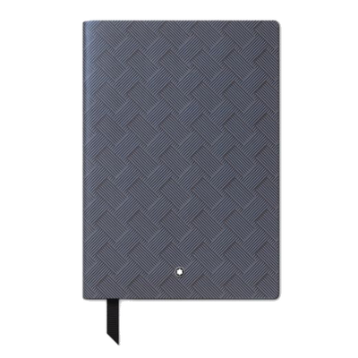 Montblanc's Extreme 3.0 Lavender Grey Lined Notebook #146 has a matching dark purple grosgrain ribbon bookmark and silver-cut edges.