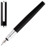 This is the Black & Chrome Formation Herringbone Fountain Pen designed for Hugo Boss.