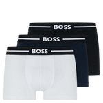 3-Pack of Stretch Cotton Trunks in White, Navy & Black
