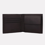 This BOSS Brown leather wallet comes with space for 4 credit cards and a coin pouch.