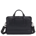 TUMI's Black/Iron Harrison Sycamore Slim Briefcase features a padded laptop pocket.