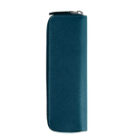 Montblanc's Sartorial Cyprus Blue Saffiano Leather Single Pen Pouch has a zip around fastening with a diamond leather zip pull.